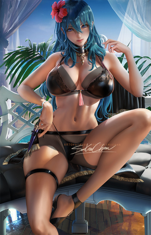 sakimichan:   Summer Byleth :3  HD jpg/ NSFW/animation etc- https://patreon.com/posts/42462101  