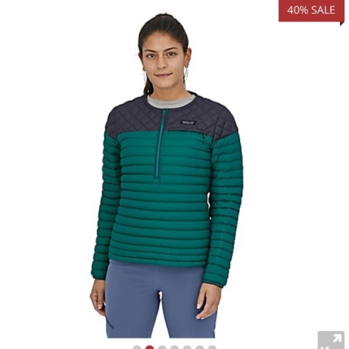 Patagonia W ALPLIGHT DOWN PULLOVER, green