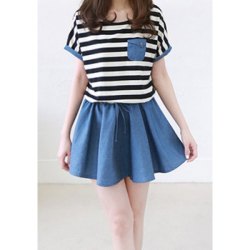 okaywowcool:  striped denim dress - ű.79