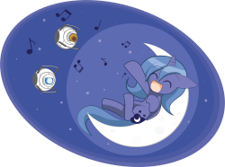 mlpfim-fanart:Commission Singing on the moon by HowXu ^w^