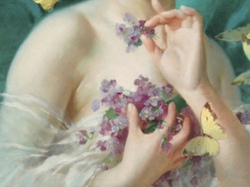 die-rosastrasse:girls with flowersEtienne Adolph Piot French, 1850 - 1910