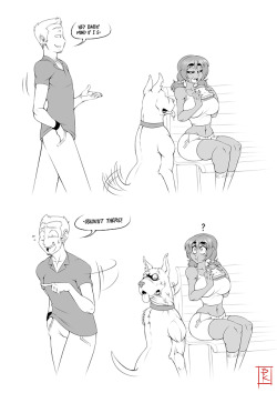 bluntkatana: Yeah I’d say Titus is a tad bit protective lol Ain’t drawn Kelly’s dog in a good while, so I did (yes I named him Titus)  lol XD