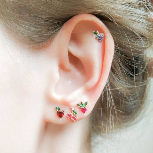 Love these teeny weenie fruit crystal studs from Etsy 