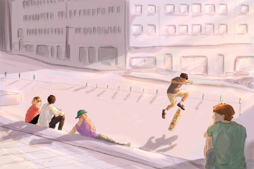 amalasdraws:    Brand it, since his first kickflip he land itLabeled a misfit, abandonedCa-kunk, ca-kunk, kunkHis neighbors couldn’t stand it, soHe was banished to the parkStarted in the morning wouldn’t stop till after dark [x] 