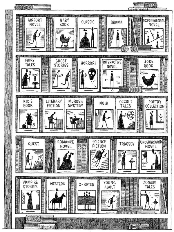 myjetpack:
“An Alphabet of Books
A drawing I have in this show.
Also, I have a new print for sale.
”