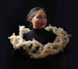 itscolossal:  Nora Fok’s Ethereal Hand-Knit Jewelry is Inspired by Nature and Science