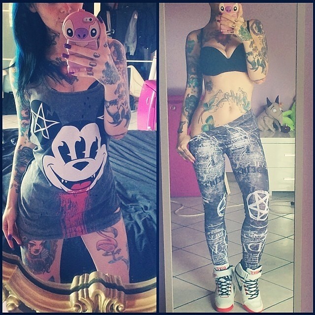 disturbiaclothing:  Regram from @riae_ !!! Magick vest dress and Occult leggings…