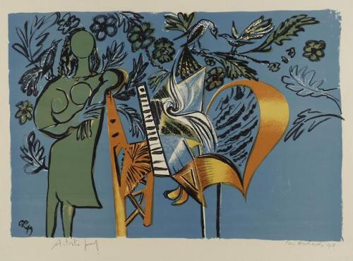 Arrangement for a Piano (1949). Ceri Richards (Welsh, 1903-1971). Lithograph on paper. Tate. Al