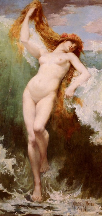 Nereis⚜️Artist: Marcel Paul Meys Date: 1882 Medium: Oil on Canvas Size: 217.2 x 110.5 cm. (85.5 