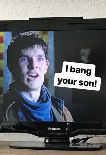lao-pendragon:Silly Merthur (Insta) Stories, Part 1I have a new toy and it’s called Instagram 