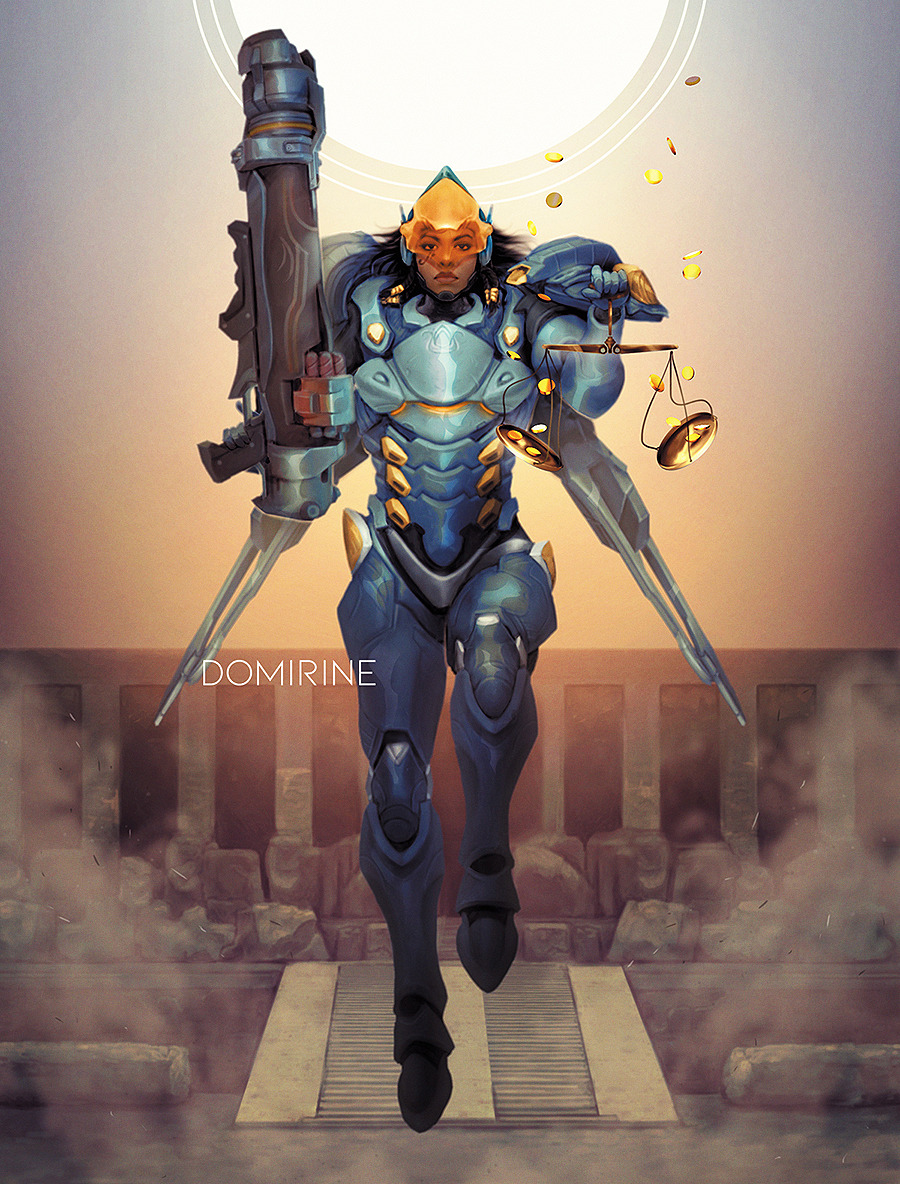 domirine: ▿ PHARAH - JUSTICE ▿  full view of my card for @overwatchtarotdeck!