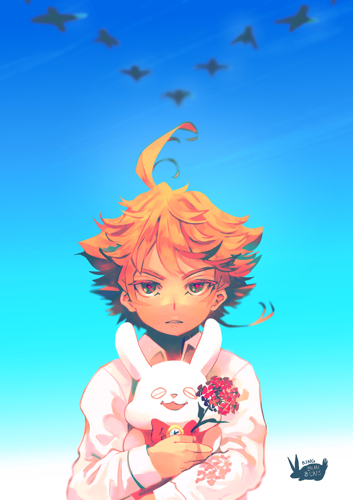 kingbunbuns:I love Promised Neverland. I love Emma. I love her protag colored hair.