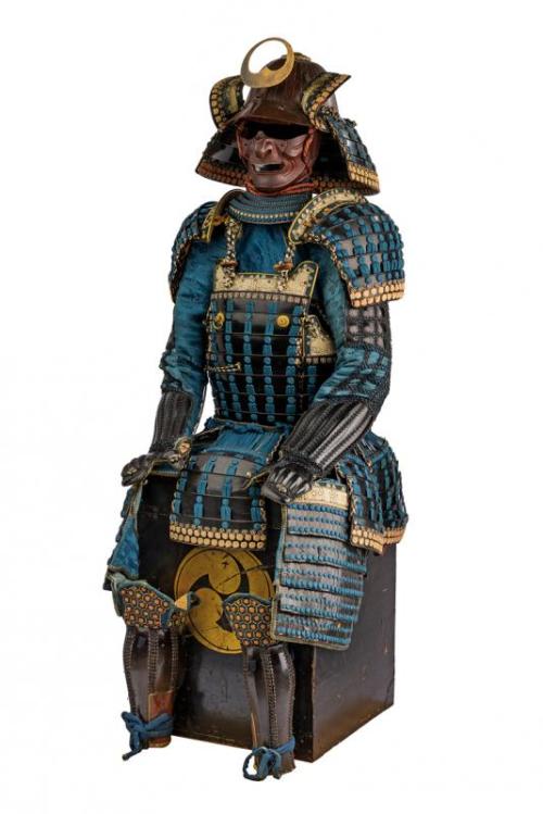 A set of Japanese armor signed “Nakahachiman Minamoto Yoshikazu saku kore”, dated 1862.f