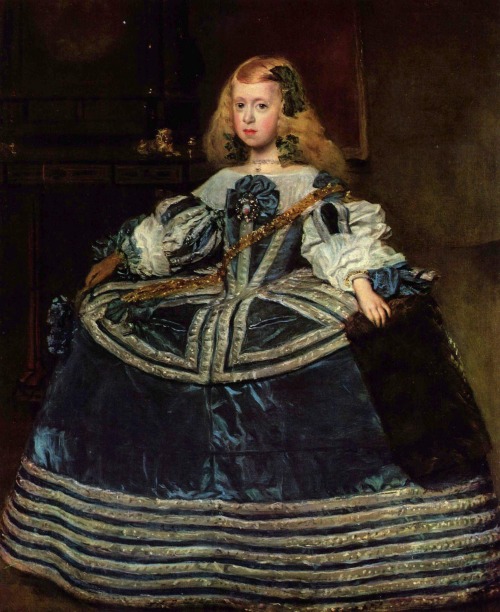 paintasyoulike: ***click for zoom*** Infanta Margarita Teresa in a Blue Dress1659 Diego Rodriguez de