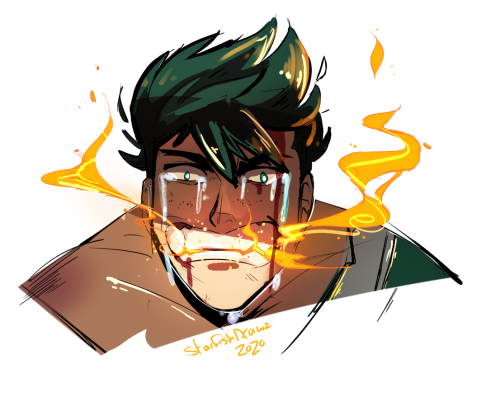 emotional deku gets his protag power up and its his inherited fire breath quirk