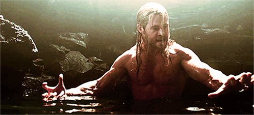 marvellingoverlife:Wet Thor in all rippling muscular glory..  @chlorokin