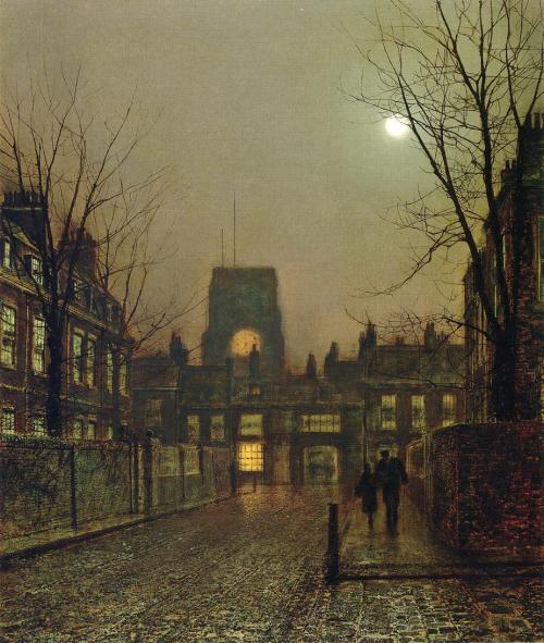 meeresstille:John Atkinson Grimshaw (1836-1893)1. Boar Lane, Leeds, by lamplight (1881)2. Park Row,L