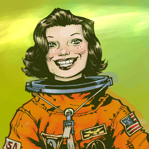 womenrockscience:  Happy Birthday NASA They just turned 55. Lets celebrate with portraits of amazing female astronauts by legendary comic book illustrator Philip J Bond Can you guess the names of the astronauts from the drawings? Check out the rest of