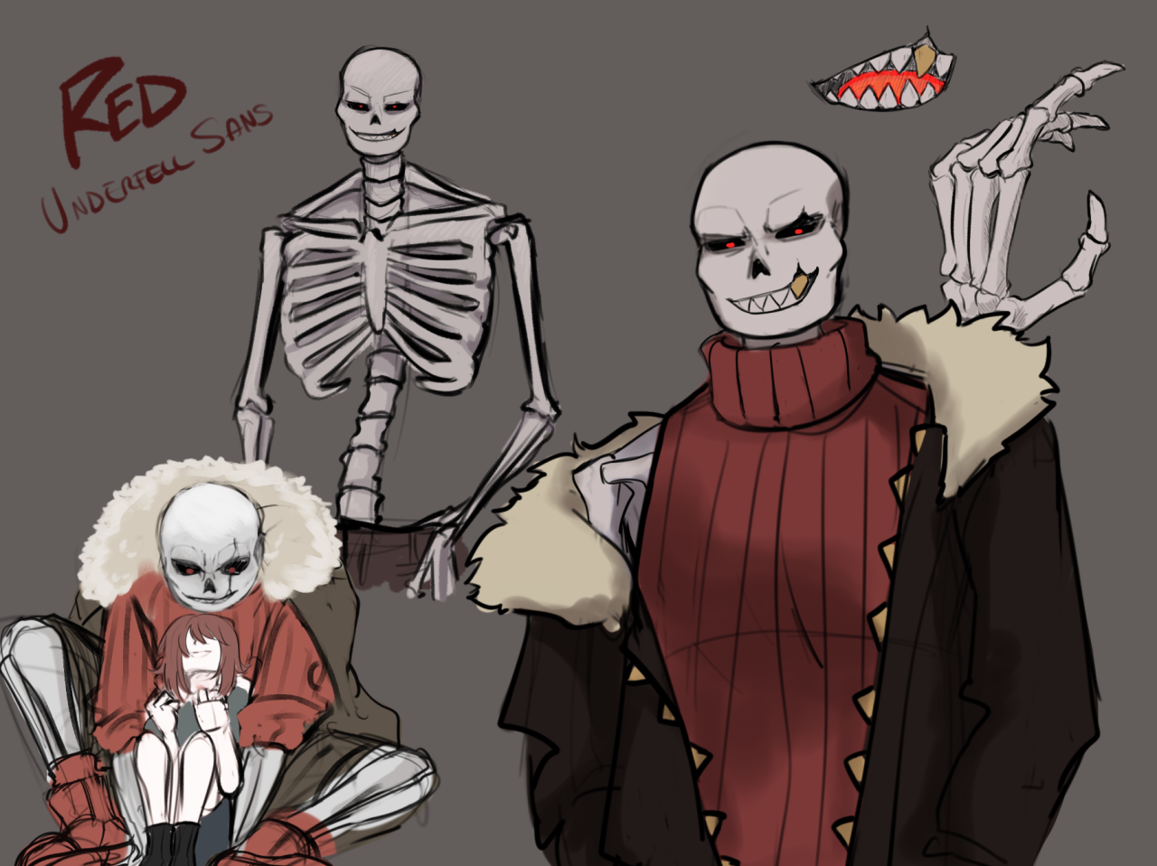 💀 #horrortale #undertale #sans #horrorsans #skeleton #monster #red  #digitalart #art #game #winter #night