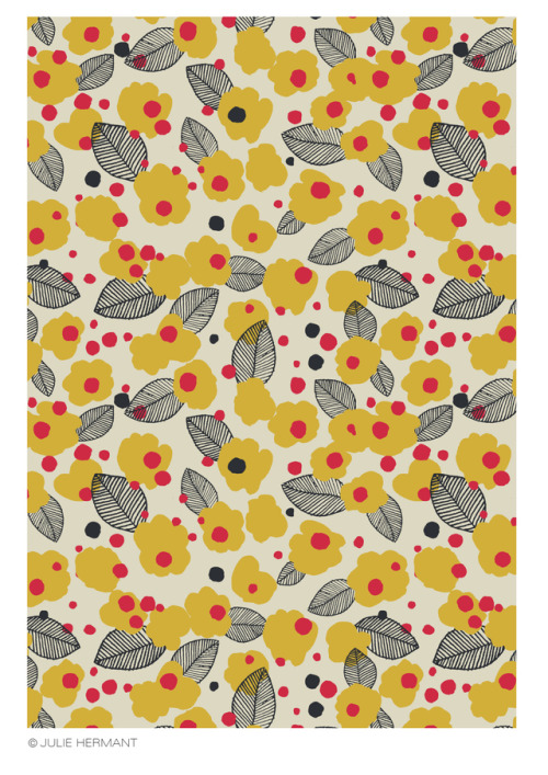 Pattern by Julie Hermant for Ajidou#juliehermant #pattern #floralpattern #textiledesign #handmade
