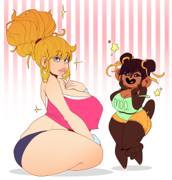 theycallhimcake:  puuzu:  I drew Monita and Cassie after a super duper makeover! (monita had to climb on cassie she smol)   Cassie belongs to this lovely dessert @theycallhimcake or @theycallhimcakemod   OHHH this is really different look, I dig it!