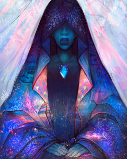 deviantart:  “Steven Universe: Blue Diamond” by Kholouz: http://bit.ly/2FOqPVp  A constellation of cosmic colors and patterns adds fantastic visual depth to this digital portrait of the melancholy #BlueDiamond.  