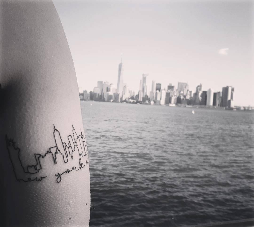 Tag someone who loves tattoo  My take on the city skyline nyc      newyorkcity ny newyork lowereastside lo in 2023  New york tattoo Nyc  tattoo Skyline tattoo