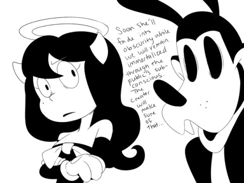 scribblescrabblesdabble:Ok I don’t trust Boris and Bendy seems so full of hate and bloodlust a