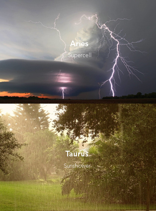 sweet-watamelanin:jupiterstrology:the signs as strange weather phenomenaI like this a lot.