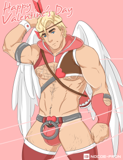 nocoe-pron:  Happy Valentine’s Day everyone~Hope you’re enjoying the special day (I’m playing videogames~) And if not… you should consider getting a hobby. Stamp collecting’s in this season. Or… enjoy this drawing of my hunky cupid, Nikki