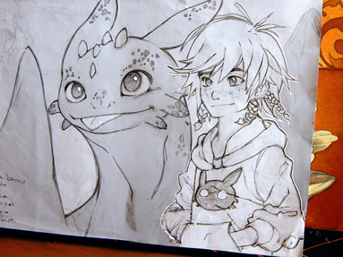 riukyloop:  During the work I manage some time to draw (๑˃̵ᴗ˂̵)و… Unfortunely the quality of the paper is zero!