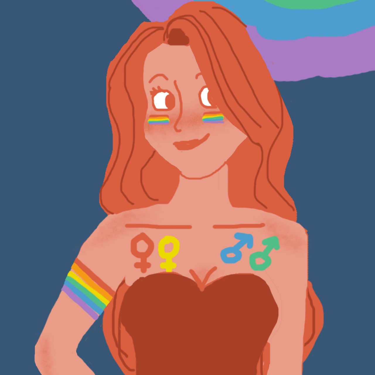 thesegirlsareperfectprincesses:  Drew my top favorite princesses showing their pride!