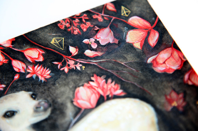 rfmmsd:Artist:Marjolein Caljouw“My Dearest Deer”Acrylics, Oil and Gold Paint