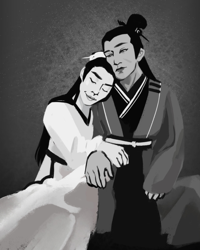 do you ever just think about Song Lan and Xiao Xingchen and then cry? #song lan#xiao xingchen#mdzs#the untamed#yi city#art#fanart#my art #quick painted doodle because im all up in my feelings today  #need to actually sit down and do a study of sls face tbh