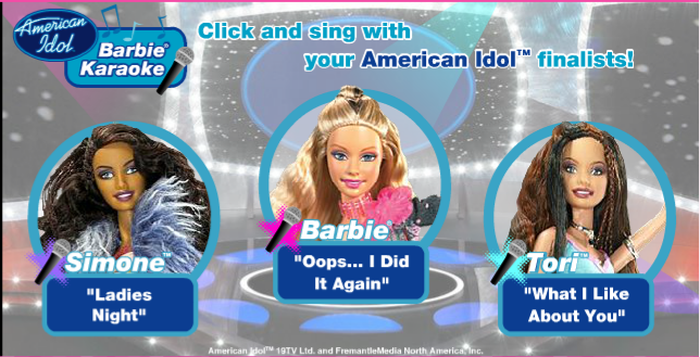 Barbie American Idol game