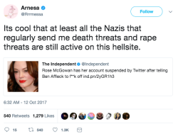 mediamattersforamerica: They let Nazis do whatever they want but suspend Rose McGowan? What?