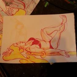 Drawing of Circe at Dr. Sketchy&rsquo;s. #art #drawing #drsketchys  (at Great Scott)