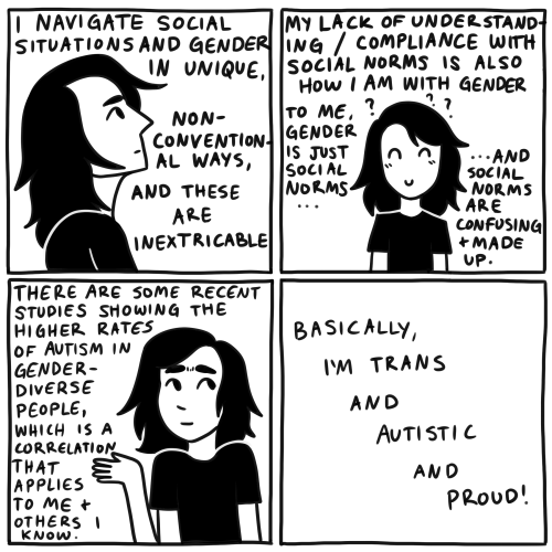 dog-teeth:comic about the intersection of my transness and my autism, &amp; how i don’t re