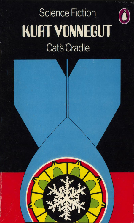 David Pelham, book cover for Cats Cradle by Kurt Vonnegut, 1979. Penguin Science fiction. Source