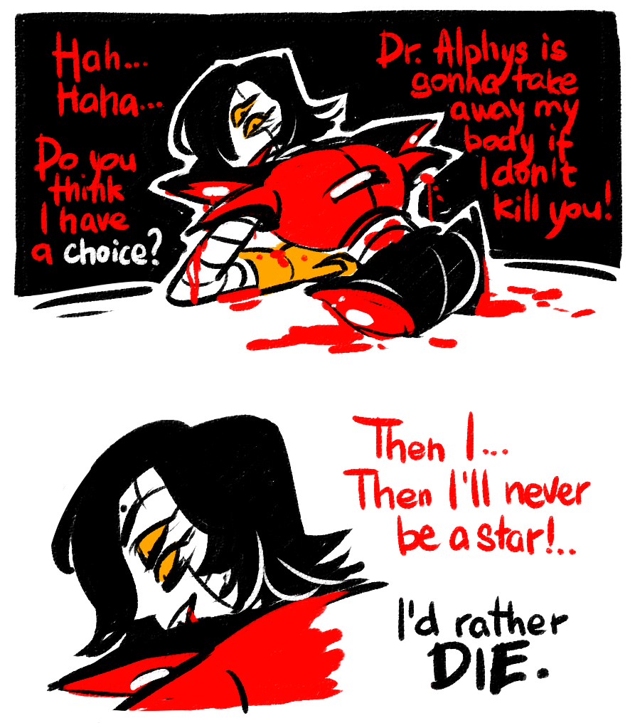 hotlegmeme:  so you said you want sad Mettaton well i went and made myself sad hahhhah
