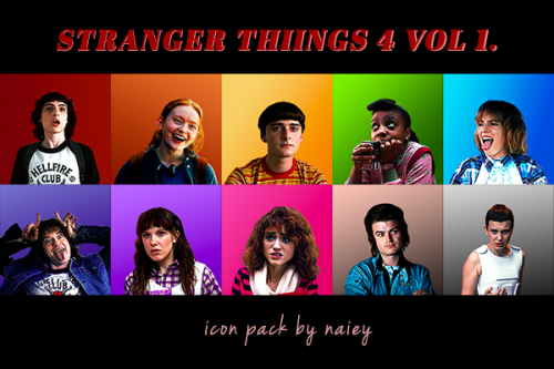 naiey: STRANGER THINGS 4 VOL. 1 ICON PACK⏤ 30+ icons⏤ 200x200⏤ reblog if using⏤ don’t claim as