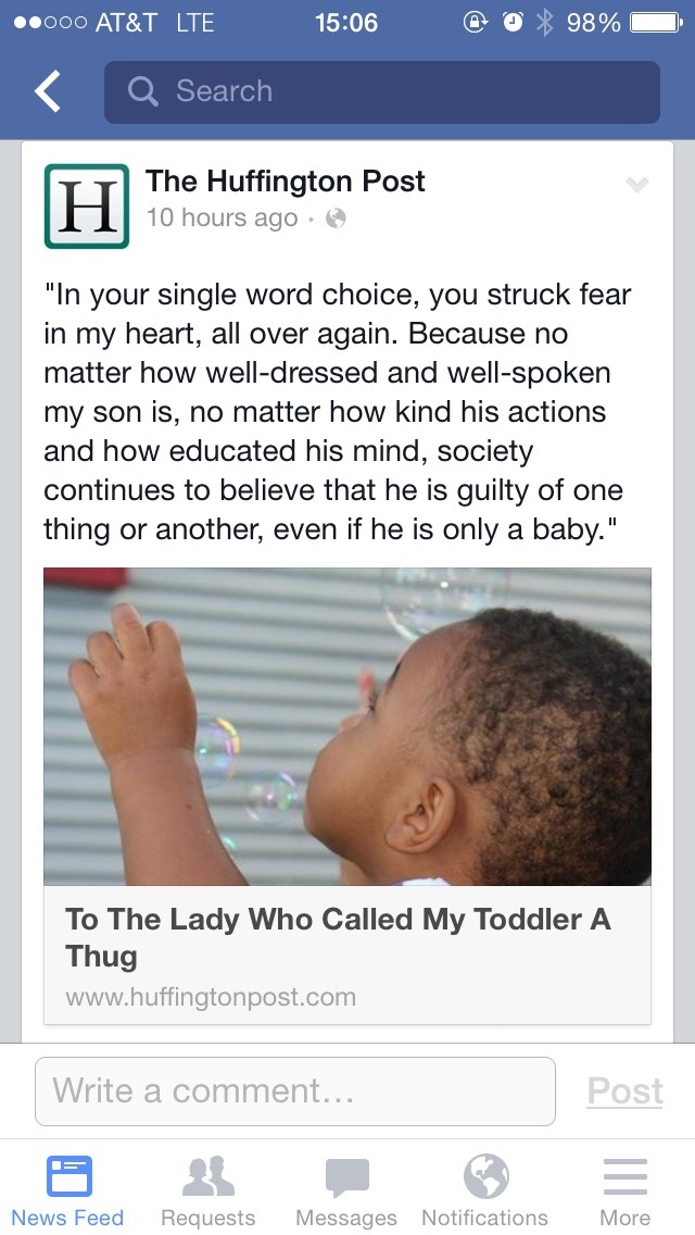 baestheticsss:beautiful-ambition:A 2 year old baby gets called a thug and white people