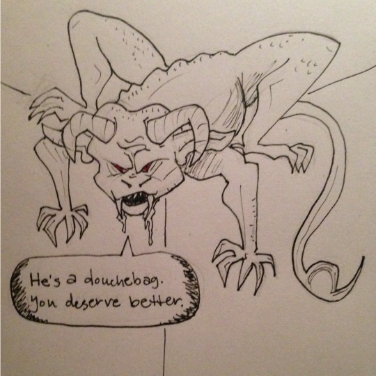 urbanspellcraft: strawberryfrisk:  scaremoonturkey:  coreymagz:  meladoodle:  A demon that writes messages on your mirror with blood but they’re useful messages. Like “remember you have yoga at 6 tonight”    “You need to leave him, Karen”. 