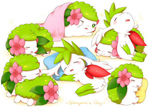 pokemonpalooza: Artist: アイミ Working on smaller legendaries now, including Shaymin/Skymin!