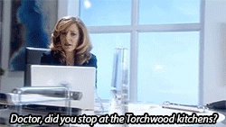 oodwhovian:  The Doctor raids Torchwoods kitchen. 