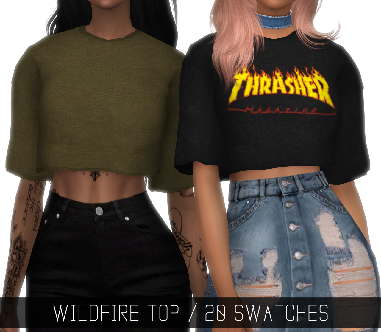 spand svar Syd Simpliciaty] — WILDFIRE TOP “Oversized Crop Top” 20 swatches (15...