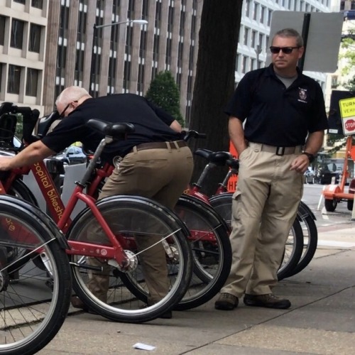 daddiesonthego:Off Duty Military Daddy Friends embarking on their first bikeshare adventure together