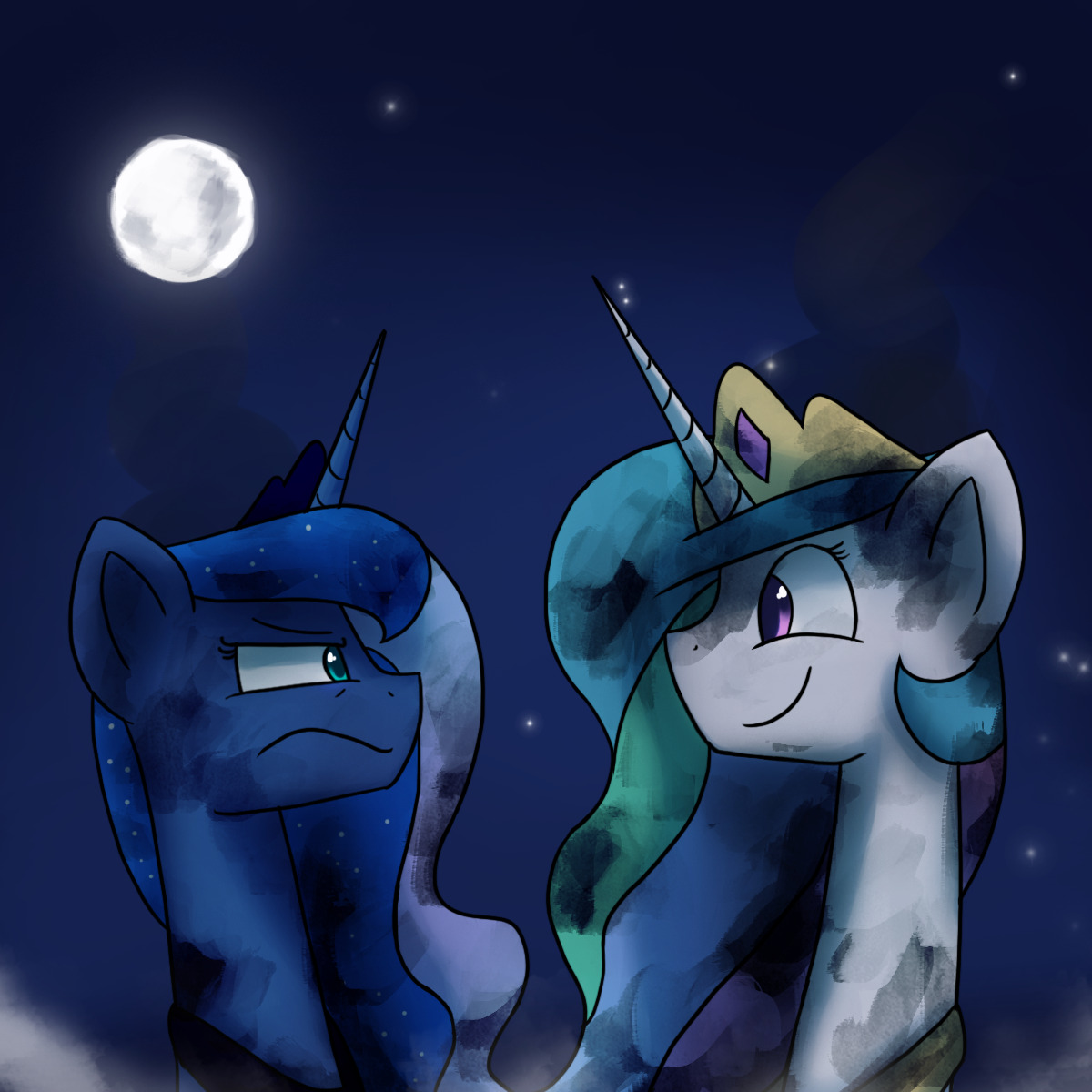 asksunshineandmoonbeams:  Luna: Apparently not…. Celestia: Happy New Year, everypony!!!!