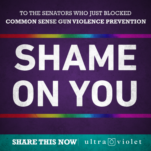 BREAKING: 56 Senators just voted AGAINST expanding background checks.
It’s just shameful. Enough is enough, it’s time to ‪#‎DisarmHate‬