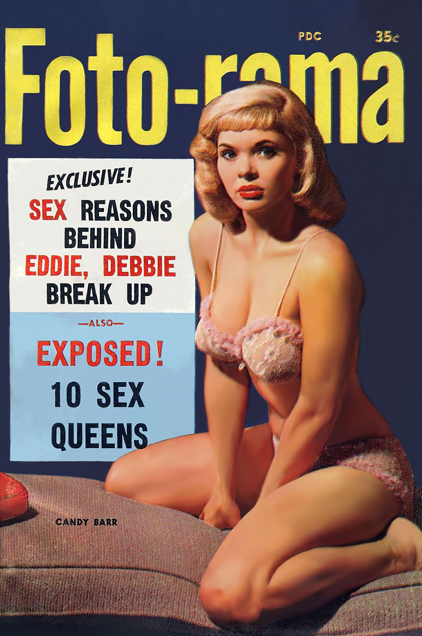 Candy Barr appears on the cover to the January ‘59 issue of &lsquo;FOTO-RAMA’